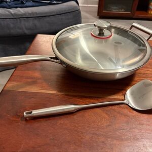 MIU Stainless Steel Wok with Lid & Ladle 13” New Without Box Never Used